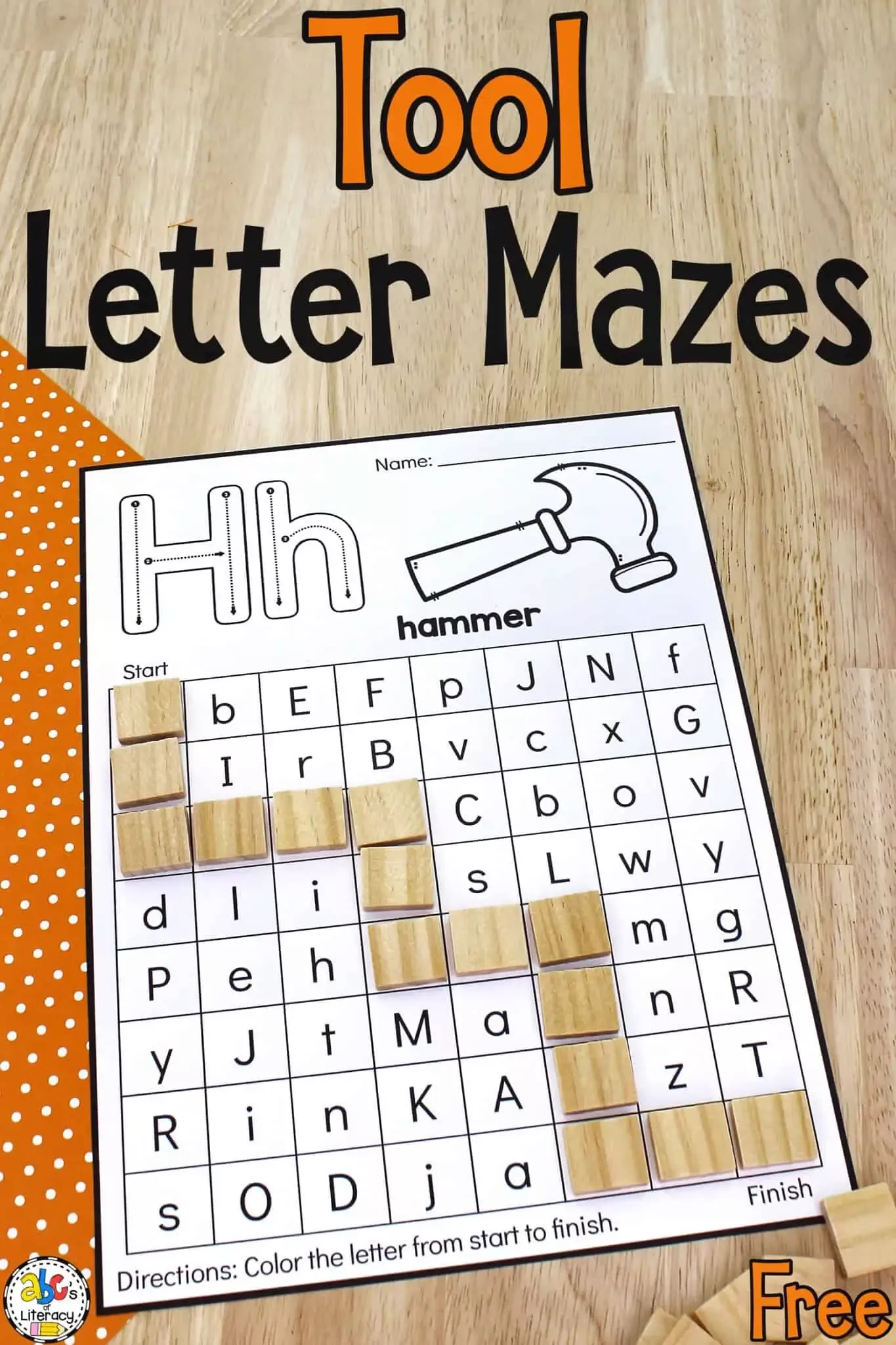 Grammar and Mechanics worksheet for Kindergarten A kindergarten worksheet featuring a letter maze where children connect an apple to a hand by tracing the letter A. Engaging Letter Maze activity for young learners to practice letter recognition.