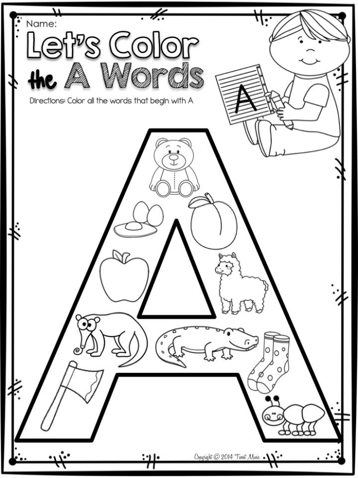 Color the Letters! worksheet 17 for letter recognition practice Kindergarten student coloring uppercase and lowercase letters on a printable division worksheet