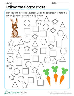 A colorful worksheet showing the A to K path for letter recognition in kindergarten