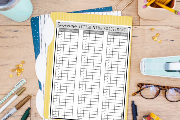 Quick Alphabet Letter Sound Assessment for Early Learners Image 16 Kindergarten student completing a letter sound assessment worksheet with alphabet letters and pictures