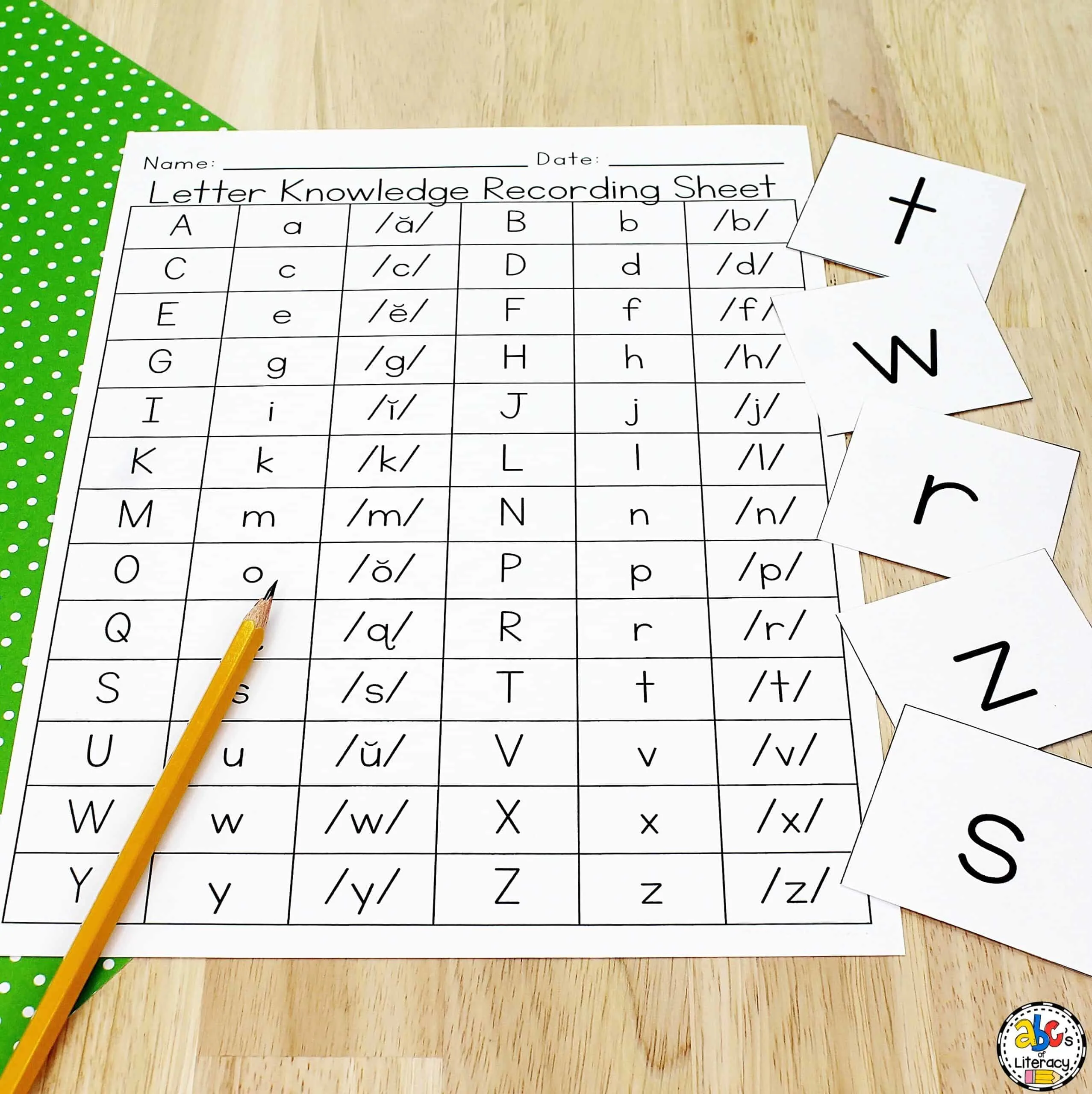 Quick Alphabet Letter Sound Assessment Tool for Early Learners Image 24 Kindergarten student completing a letter sound assessment worksheet with alphabet letters and picture matching exercises