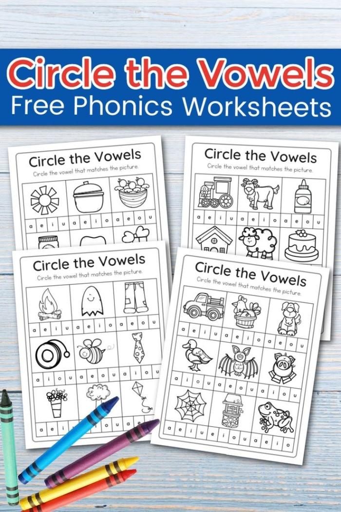 Circle the Long Vowel Worksheet for Kindergarten Measurement Activity Worksheet featuring a unicorn and an eagle for sorting long vowel sounds