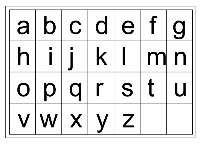 Kindergarten student practicing lowercase alphabet handwriting on lined paper worksheet number 22