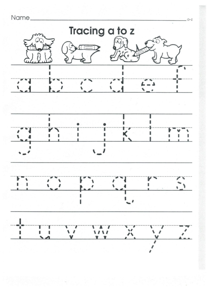 Lowercase Alphabet Writing Worksheet for Kindergarteners 12 Kindergarten student practicing writing lowercase letters on a printable worksheet