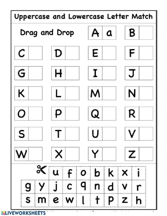 Lowercase Letter Writing Practice Exercise 20 for Early Learners Kindergarten student practicing writing lowercase letters on a lined worksheet with letter tracing guides
