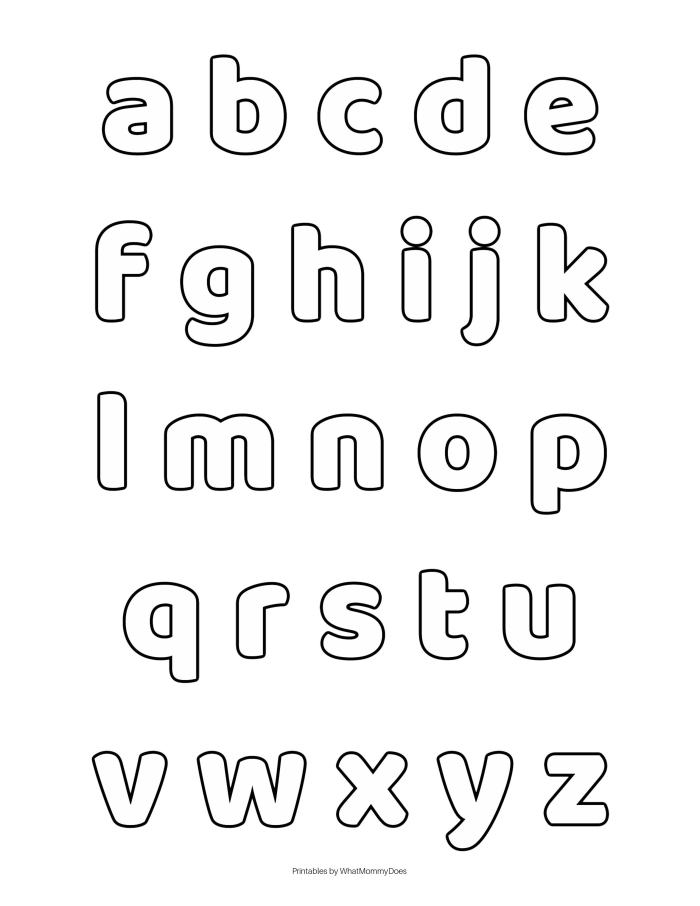 Worksheet for practicing small letters in lower case for kindergarten students