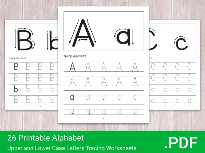 Kindergarten lower case letter tracing worksheet with lined paper practice