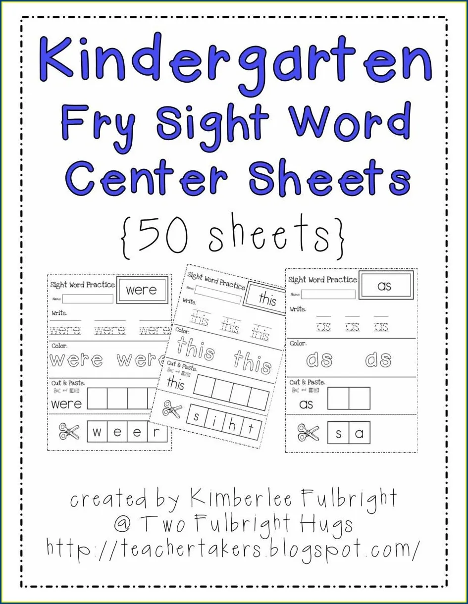 Kindergarten student practicing spelling and drawing the sight word made on a printable worksheet