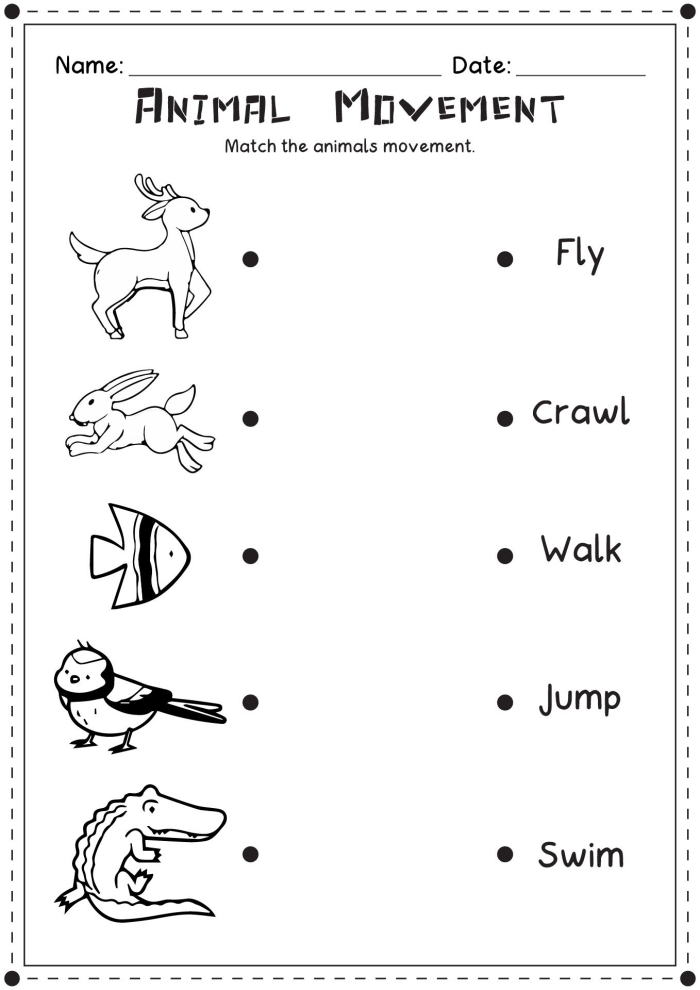 Kindergarten student worksheet featuring animal pictures and CVC words for reading practice