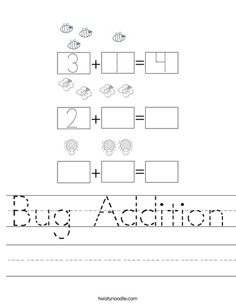 Engaging bug-themed addition practice for early learners Colorful Buzzing Bugs Addition worksheet designed for Kindergarten students