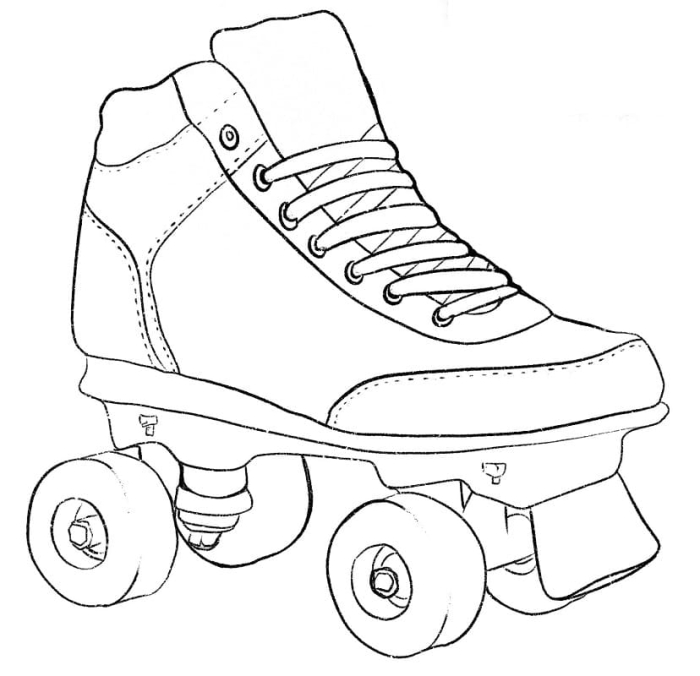 Colorful dot-to-dot worksheet featuring a roller skate for kids to practice numbers one to fifteen