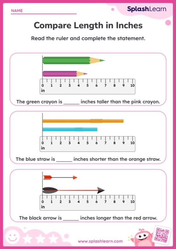 Measuring Bug Inches Worksheet for Kindergarten Math 25 Kindergarten students practicing length measurement with a cute bug themed inches worksheet