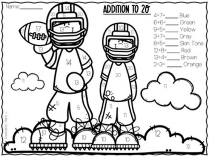 World Cup Color-by-Number worksheet for kindergarten students to practice numbers and counting