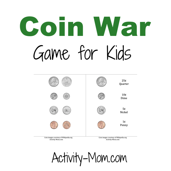Kindergarten student solving a math worksheet by counting and adding up various US coins