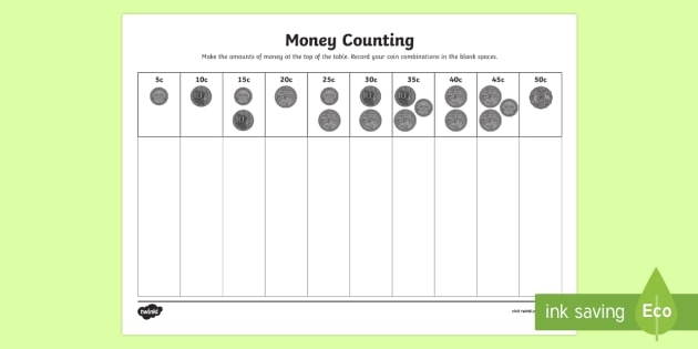 Engaging money counting exercise for young learners in geometry class Money Sort worksheet designed for kindergarten students to practice counting coins
