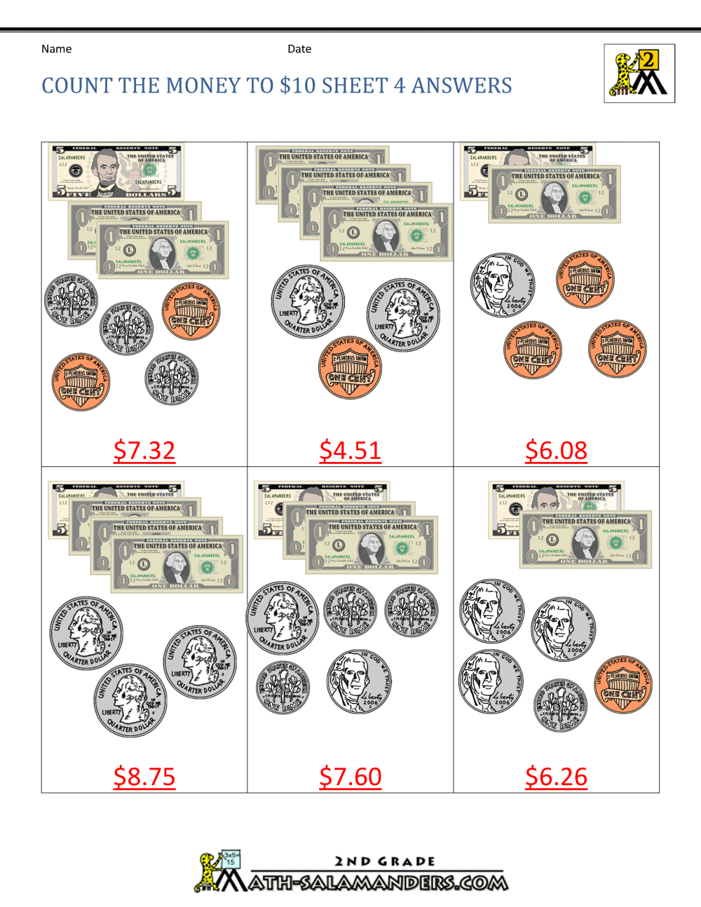 Engaging money counting worksheet for young learners in geometry activities Money Sort worksheet designed for kindergarten students to enhance their counting skills