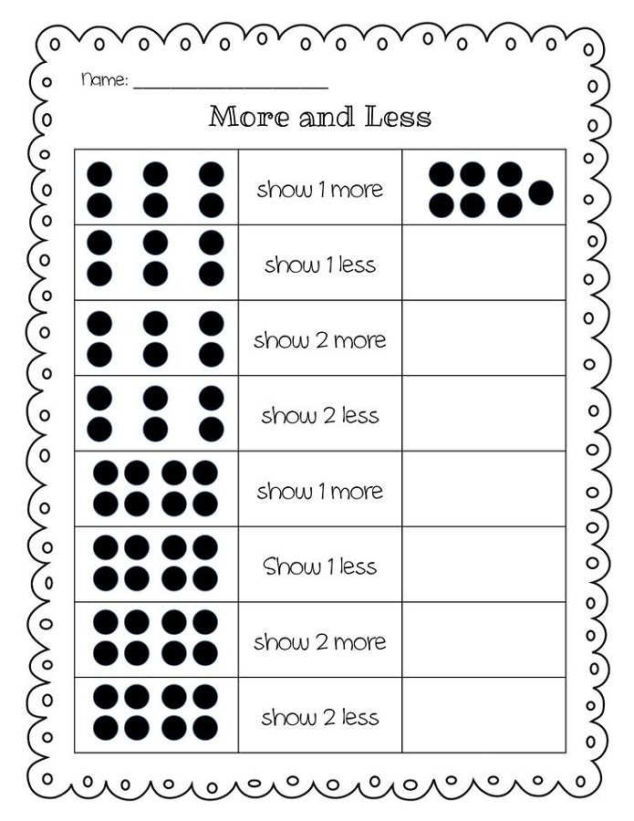 Writing worksheet for Kindergarten Worksheet for teaching kindergarteners about more and less through counting groups of animals. Engaging activity for young learners to identify quantities.