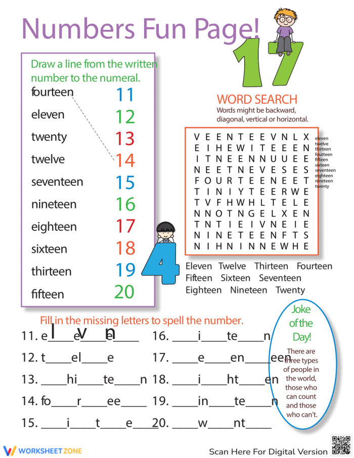 Engaging number 11 to 20 practice worksheet for early learners number 9 Kindergarten student working on a colorful number practice worksheet for numbers 11 through 20