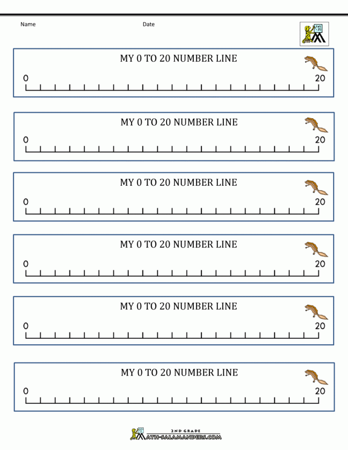 Interactive worksheet for counting, ordering, and identifying numbers from 0 to 20 Number line template for kindergarten students to practice numbers 0-20