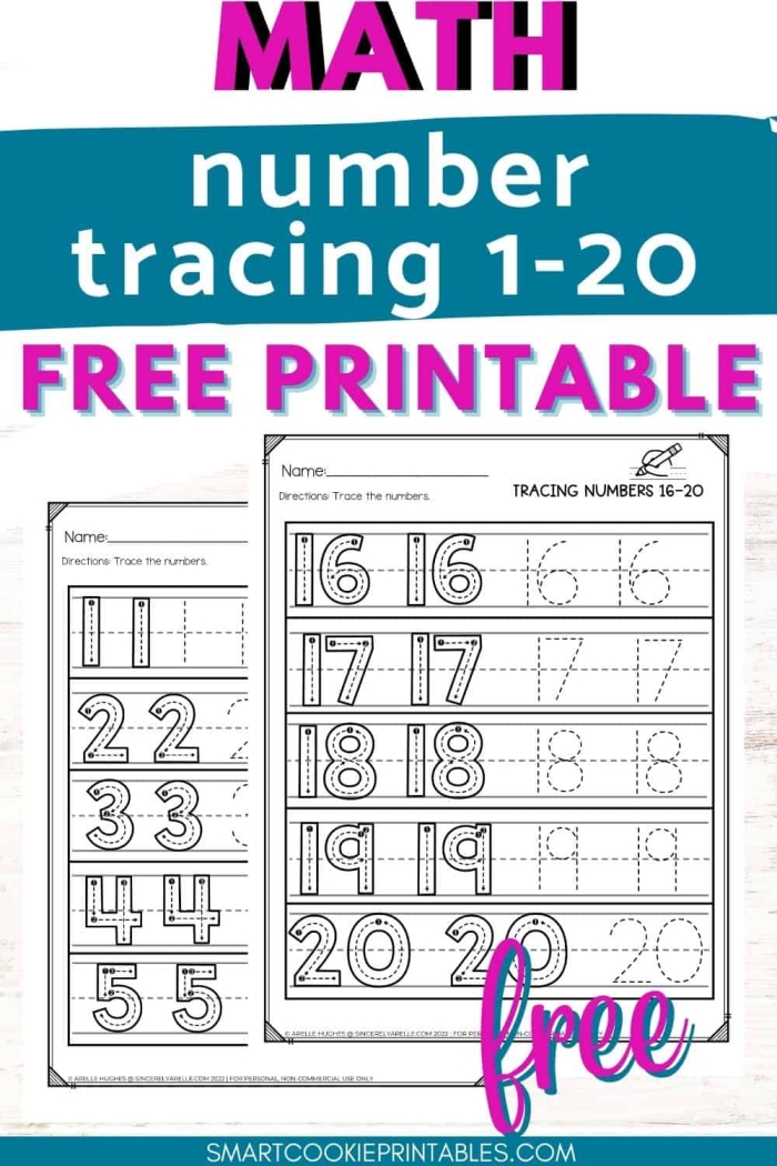 Kindergarten worksheet showing number 1 tracing practice with rabbits to count and graph
