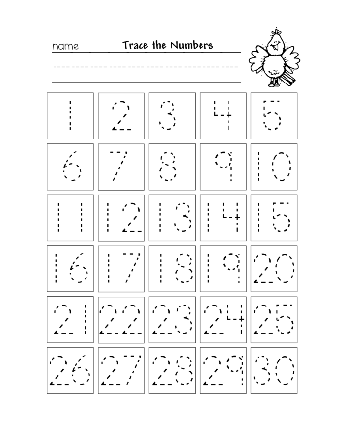 Kindergarten student tracing the number 1 and counting rabbits on a math worksheet with graphing activity