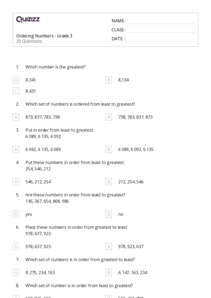 Assessment Activity Ordering Numbers 0 to 20 Worksheet 20 Kindergarten student worksheet for ordering numbers between zero and twenty