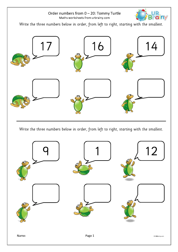 Ordering Numbers to 20 Kindergarten Math Worksheet Number 9 Kindergarten student completing a math worksheet by ordering numbers from 1 to 20
