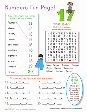 Bright number practice worksheet for learning eleven to twenty in kindergarten Kindergarten student practicing writing and recognizing numbers eleven through twenty with colorful counting activities
