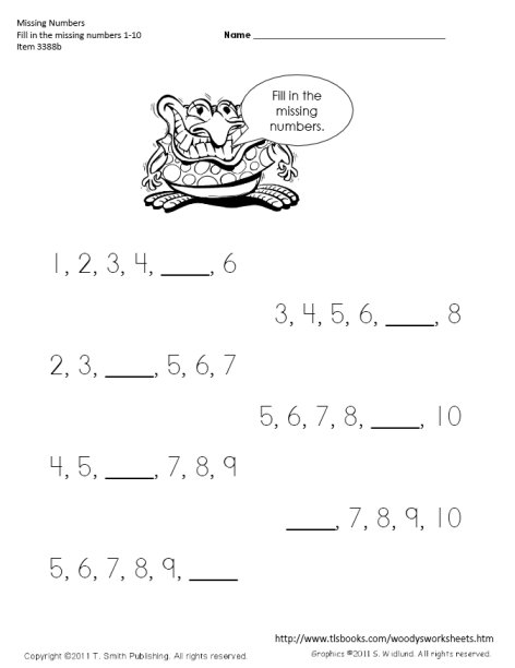Cute caterpillar worksheet with missing numbers between five and ten for kindergarteners