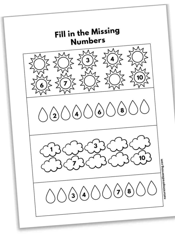 Hop to the Missing Numbers worksheet for kindergarten students focusing on number recognition from 1 to 50