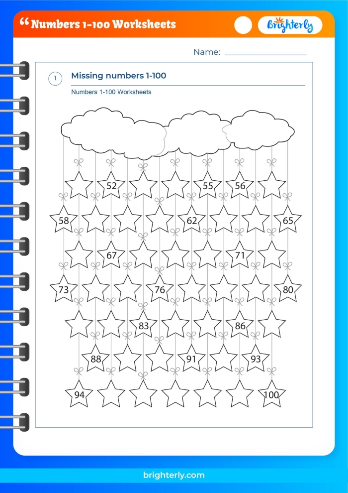 End of Year Assessment worksheet for counting and writing numbers up to 100 in Spanish for kindergarten students