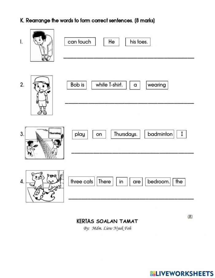 End of Year Assessment worksheet for counting and number writing skills in Spanish for kindergarten students