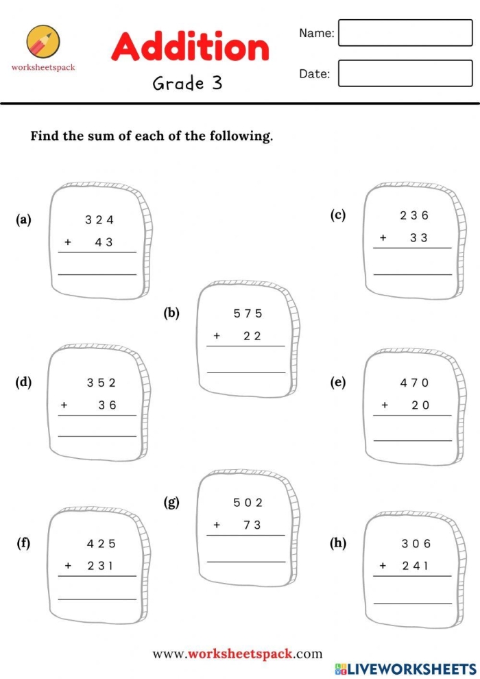 Kindergarten math worksheet showing colorful sea creatures with simple addition problems to solve and color
