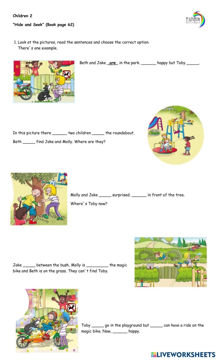 Ocean Friends Hide and Seek Picture 14 - Spot the Hidden Creatures Worksheet Kindergarten students finding hidden ocean animals and octopus in colorful underwater scene for multiplication hide and seek activity
