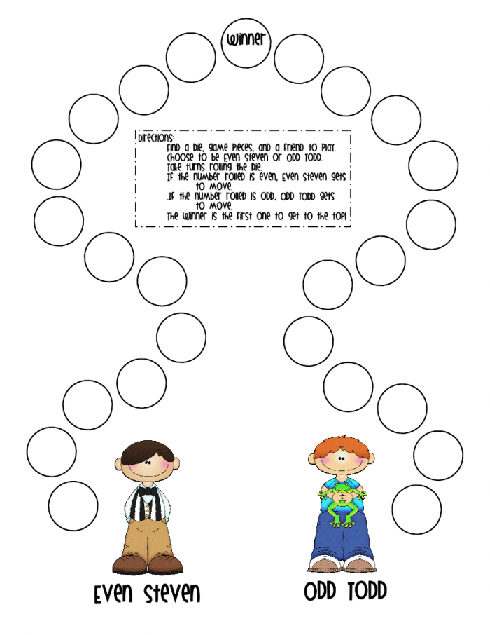 Engaging worksheet for practicing counting skills and number recognition Colorful math board game for kindergarten to learn odd and even numbers