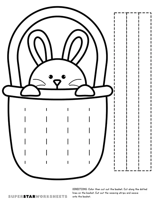 DIY Paper Easter Basket Craft Worksheet for Kindergarteners Kindergarten student creating a DIY paper Easter basket craft for a reading activity