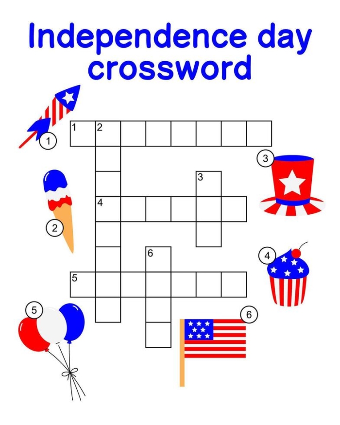 4th of July game worksheet for kindergarten kids to enjoy before the barbecue