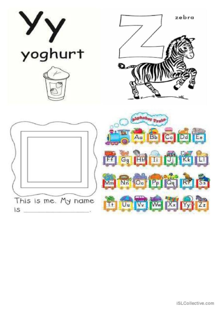 Kindergarten student coloring a printable Alphabet Mini Book worksheet for phonics practice