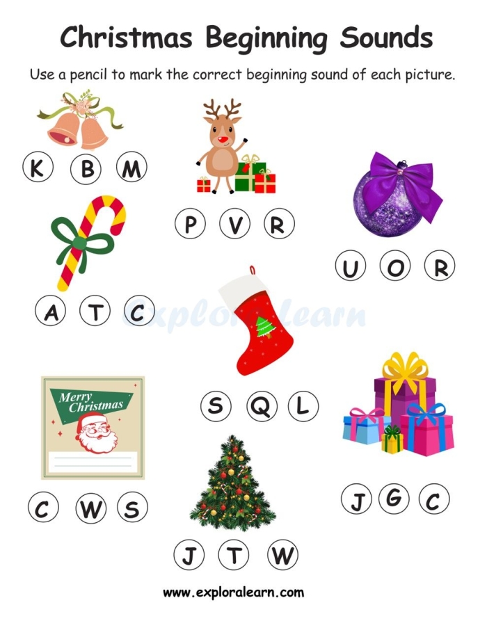 Kindergarten phonics worksheet focused on circling correct beginning letter sounds for division lesson 13