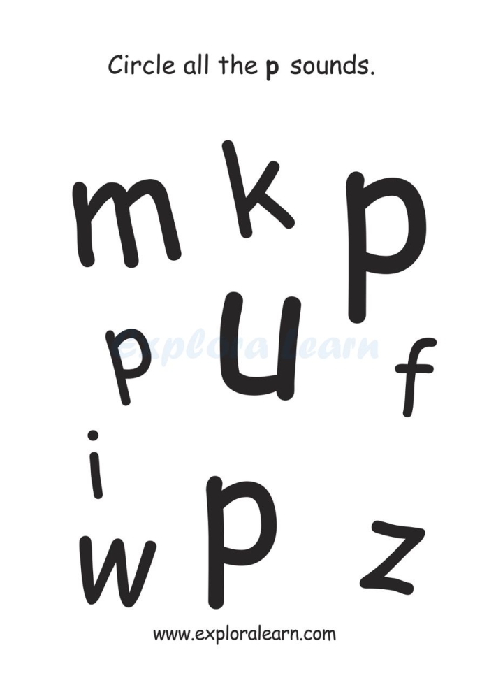 Kindergarten student completing a phonics worksheet by circling the correct beginning letter sounds