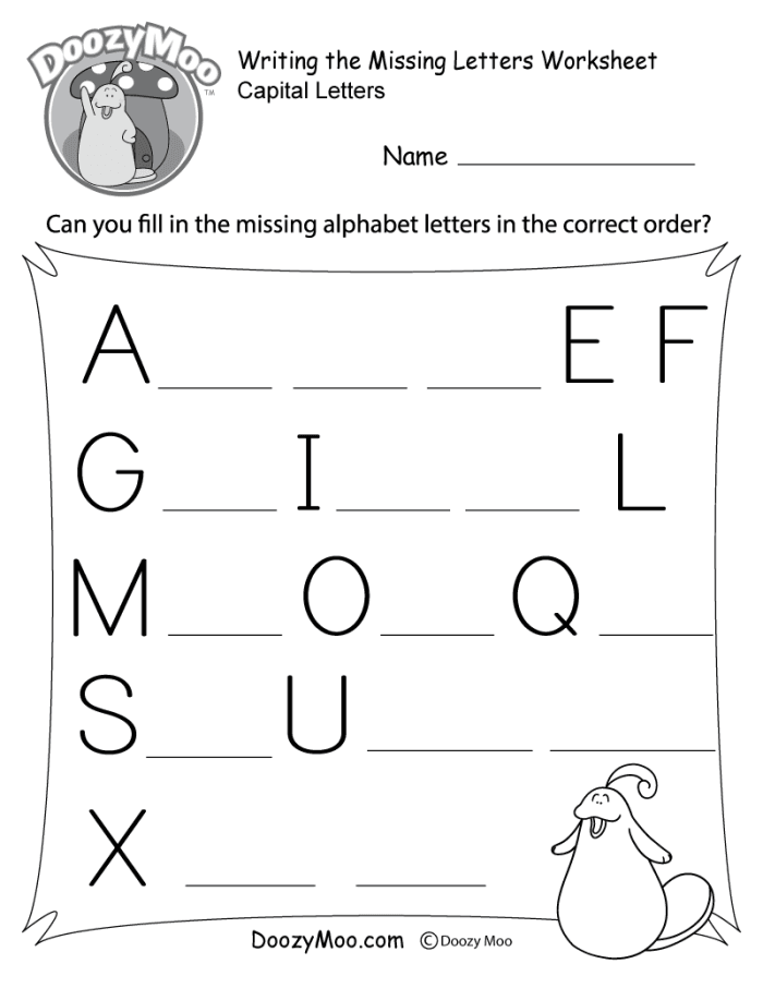 Kindergarten student filling in the missing starting consonant for CVC words on a phonics worksheet