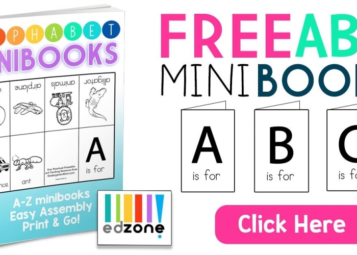 Alphabet Mini Book worksheet for kindergarten phonics practice