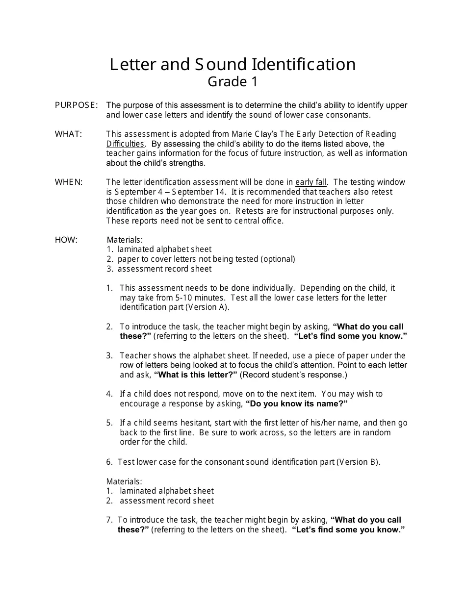 Letter Sound Assessment Worksheet 4 for Early Phonics Learning Kindergarten student completing a letter sound assessment worksheet with alphabet letters and picture matching activities