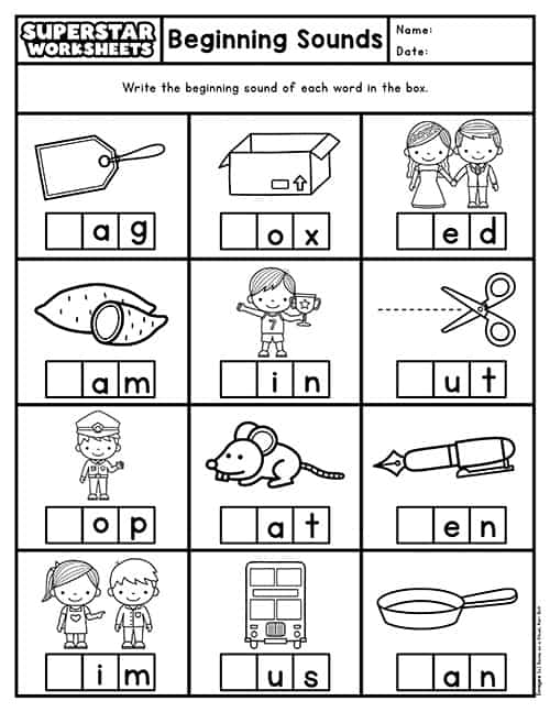 Beginning Sounds Matching worksheet for kindergarten students featuring various images to match with their corresponding beginning sounds. Engaging phonics activity for young learners to enhance their sound recognition skills.