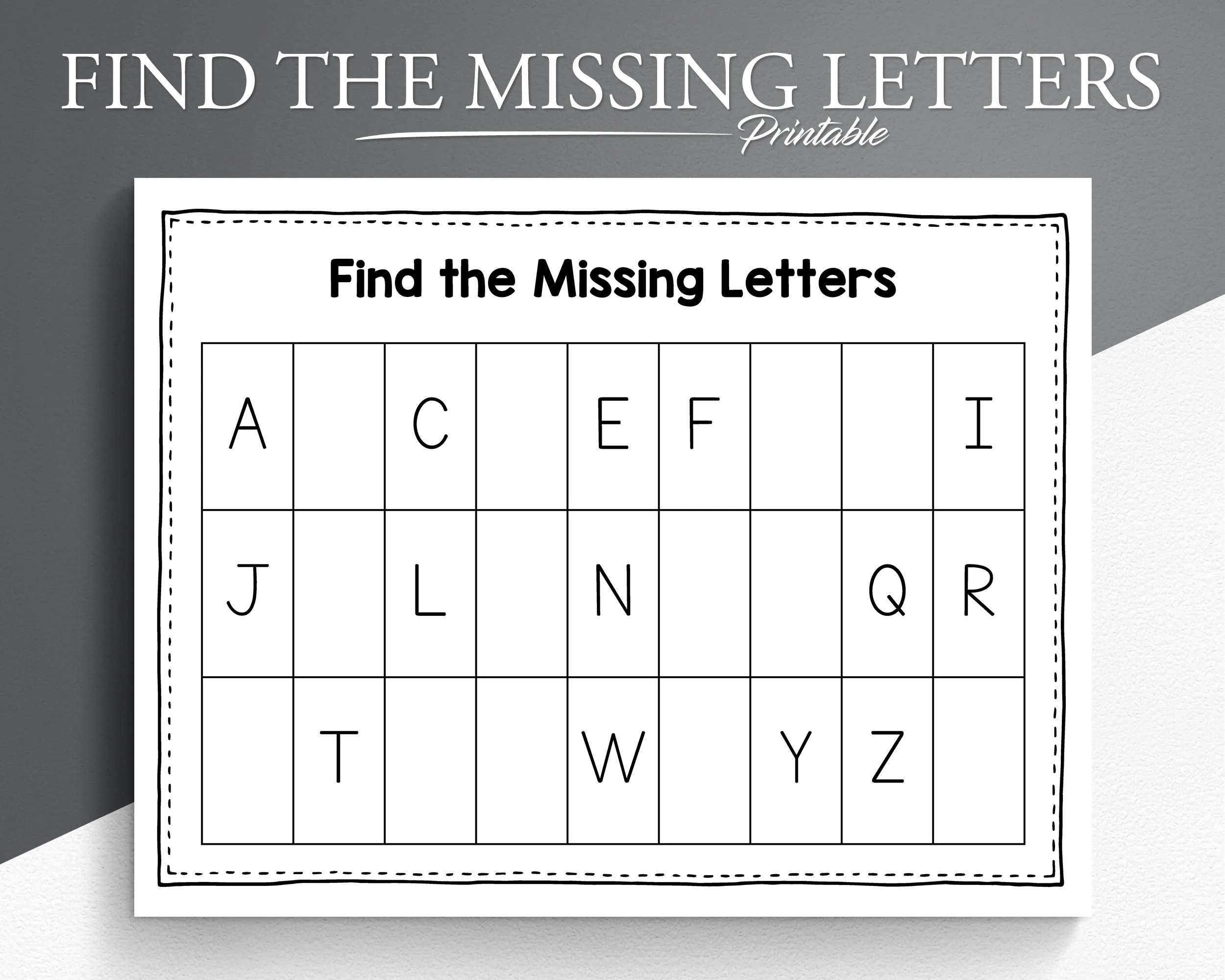 Find the Missing Letter worksheet designed for kindergarten students to enhance reading skills