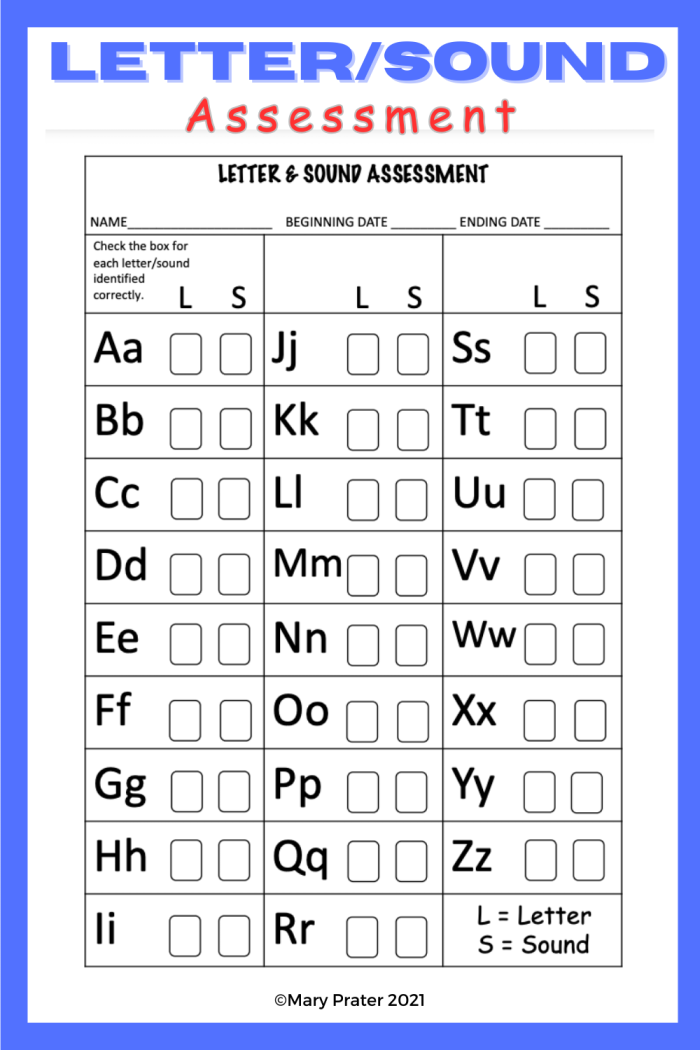 Quick Alphabet Assessment Tool for Evaluating Letter Sound Recognition in Early Learners Kindergarten student completing letter sound assessment worksheet with alphabet letters and pictures
