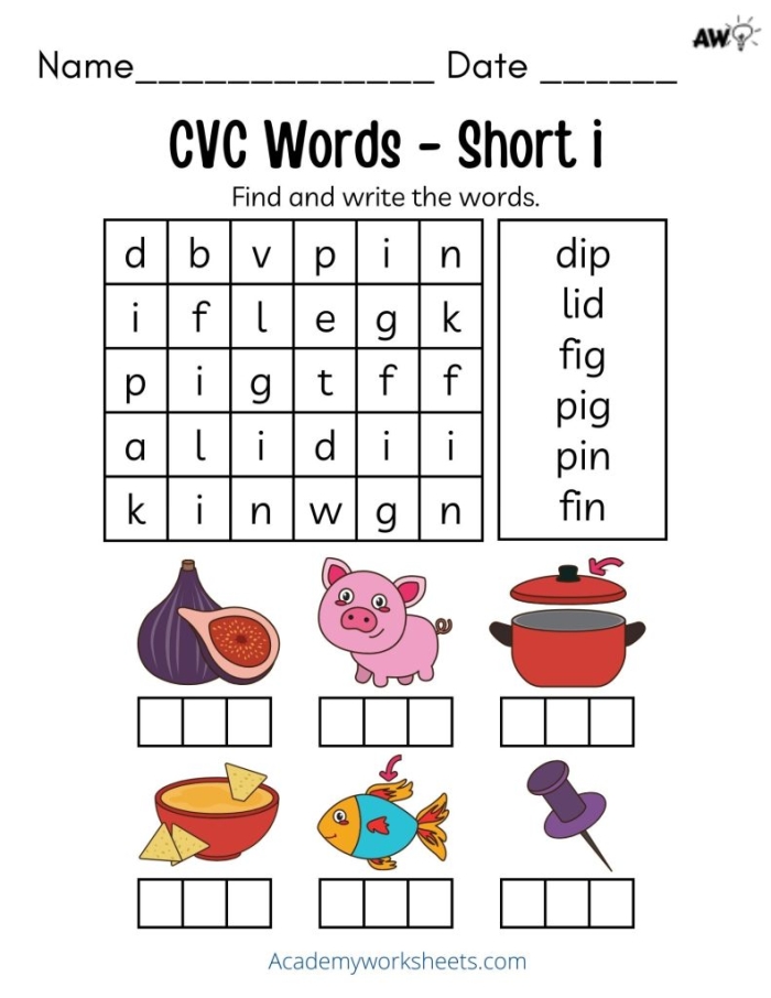 Short A CVC Word Sort Worksheet Activity for Kindergarteners 4 Kindergarten student sorting pictures into -at and -an CVC word groups for a phonics worksheet