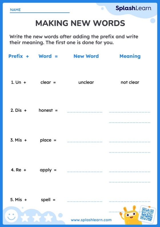 Kindergarten handwriting worksheet glossary for the Constructing Words lesson featuring letter formation practice