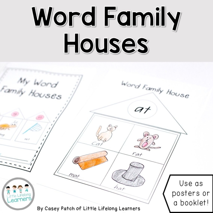 Kindergarten students cut and paste words into the correct -at or -ay word family houses on this phonics worksheet.
