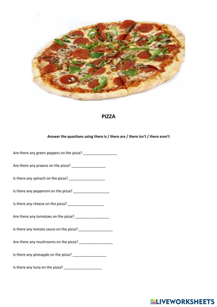 My Favorite Pizza worksheet for kindergarten subtraction activities Kids' worksheet for writing about their favorite pizza toppings and flavors